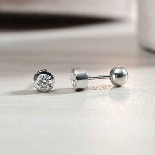 Moissanit Ohrringe 925 Silber rhodiniert ca. 0.46 ct