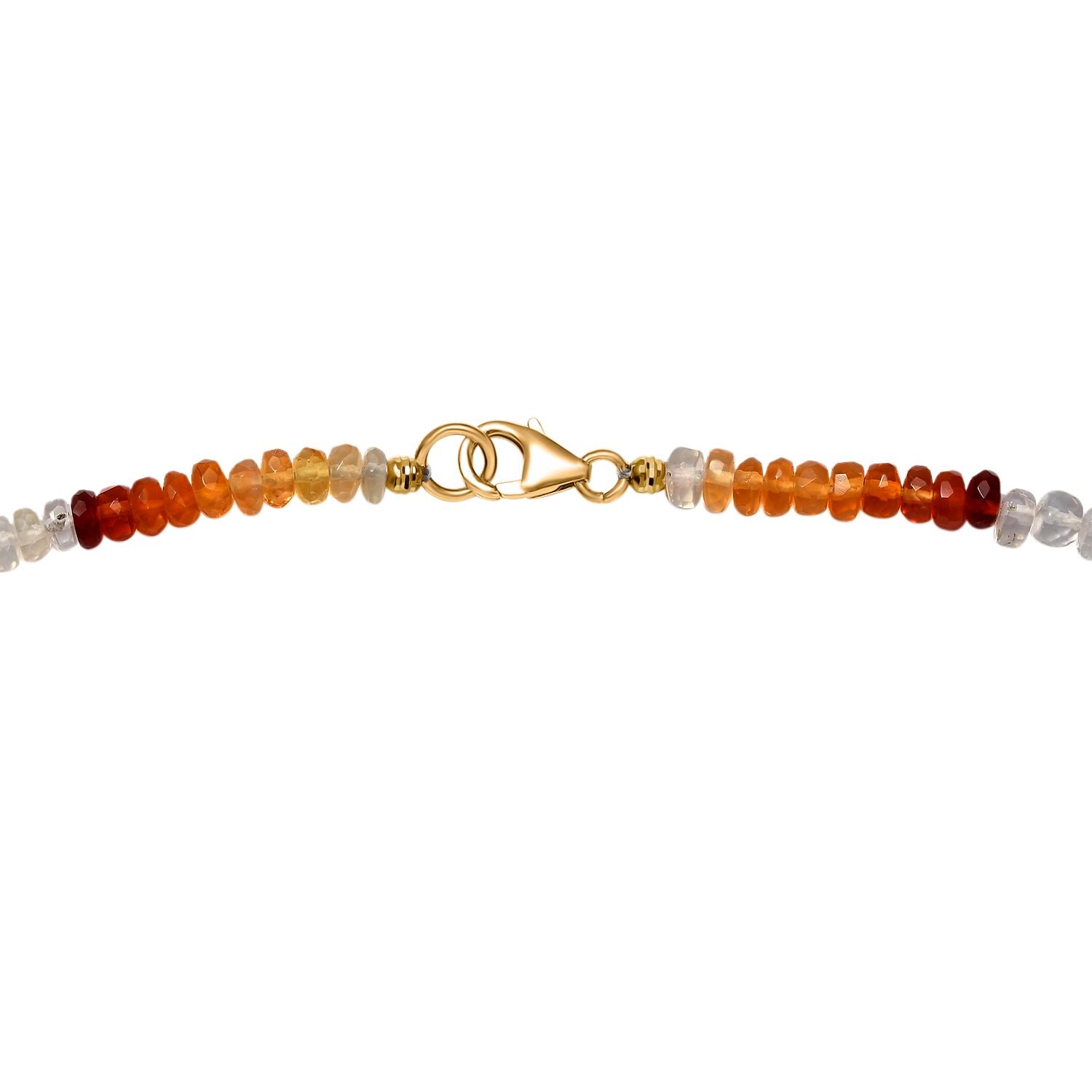 Feueropal Halskette ca. 45 cm 585 Gold ca. 36.45 ct