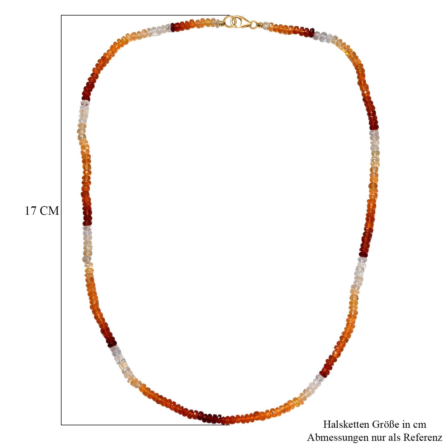 Feueropal Halskette ca. 45 cm 585 Gold ca. 36.45 ct