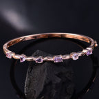 Rose De France Amethyst Armreif ca. 19 cm Messing ca. 2,92 ct.