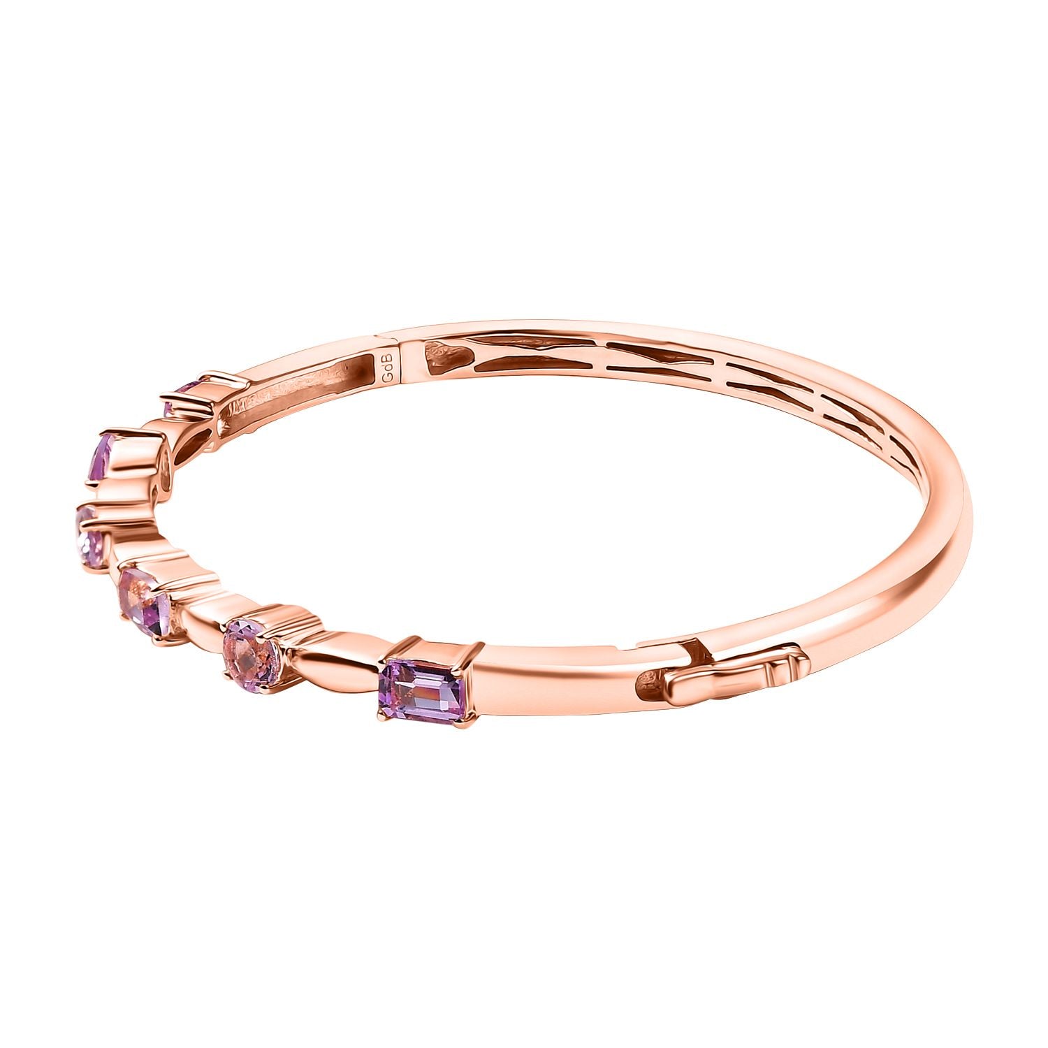 Rose De France Amethyst Armreif ca. 19 cm Messing ca. 2,92 ct.