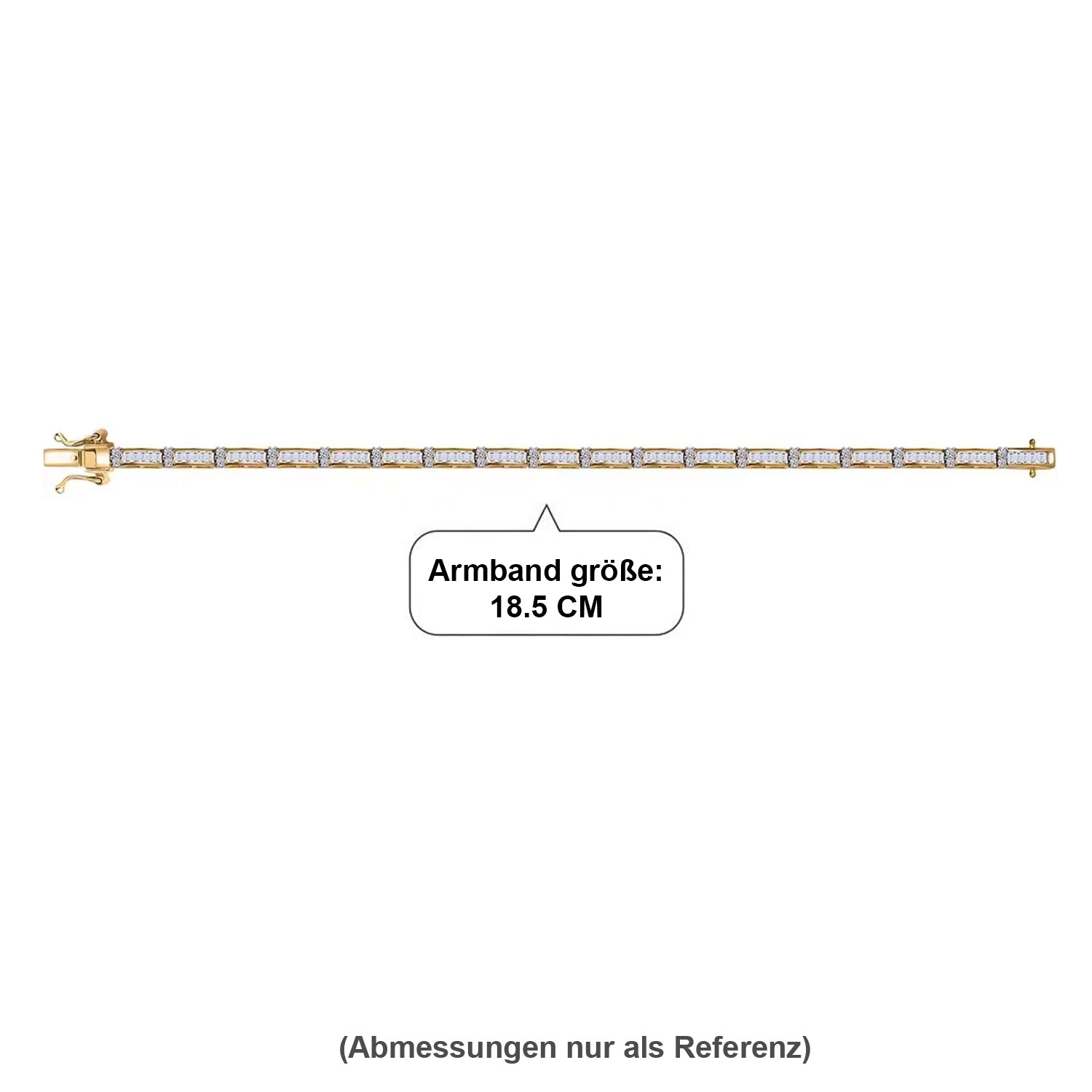 LUXURIANT DIAMOND - Lab Grown Diamant SI-GH Armband ca. 18.5 cm 925 Silber 750 Gelbgold Vermeil (10-15 Werktage Lieferzeit) ca. 4.00 ct