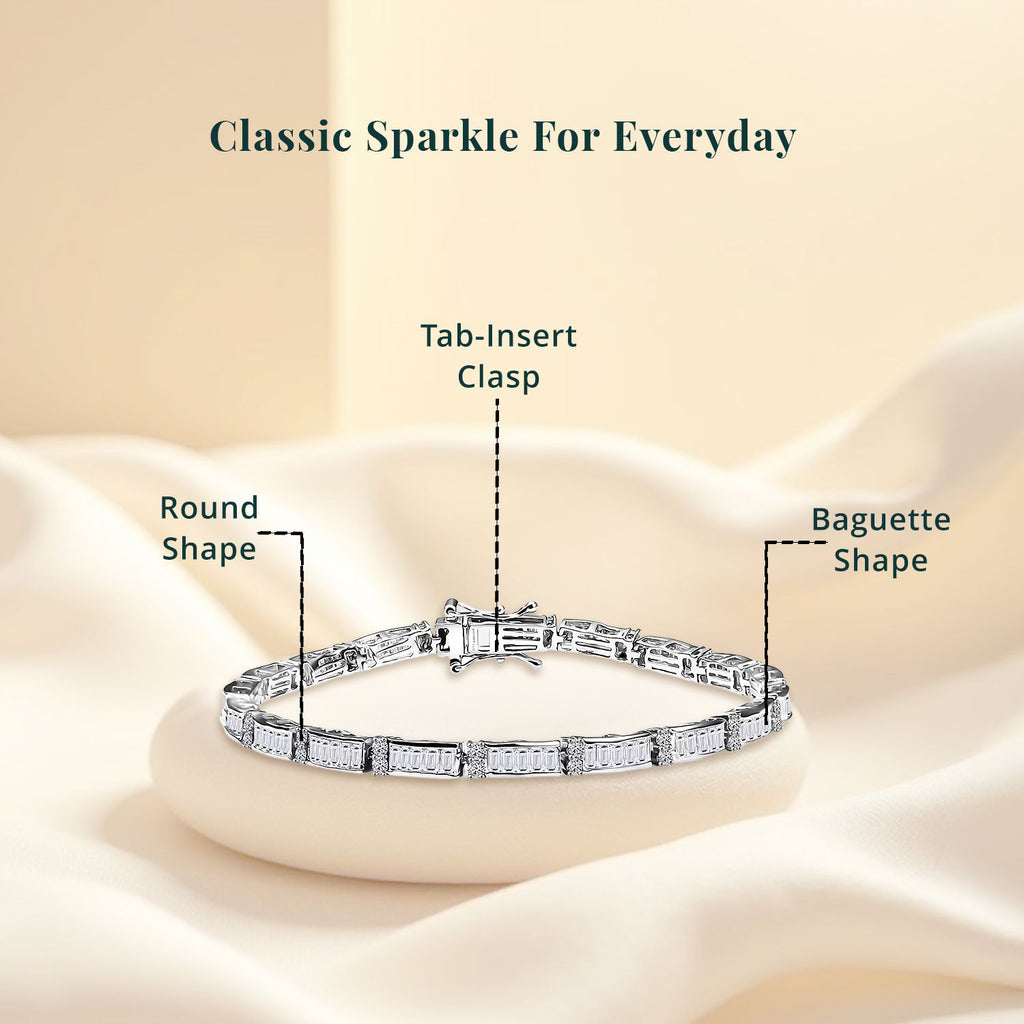 LUXURIANT DIAMOND - Lab Grown Diamant SI-GH Armband ca. 18.5 cm 925 Silber Rhodiniert (10-15 Werktage Lieferzeit) ca. 4.00 ct