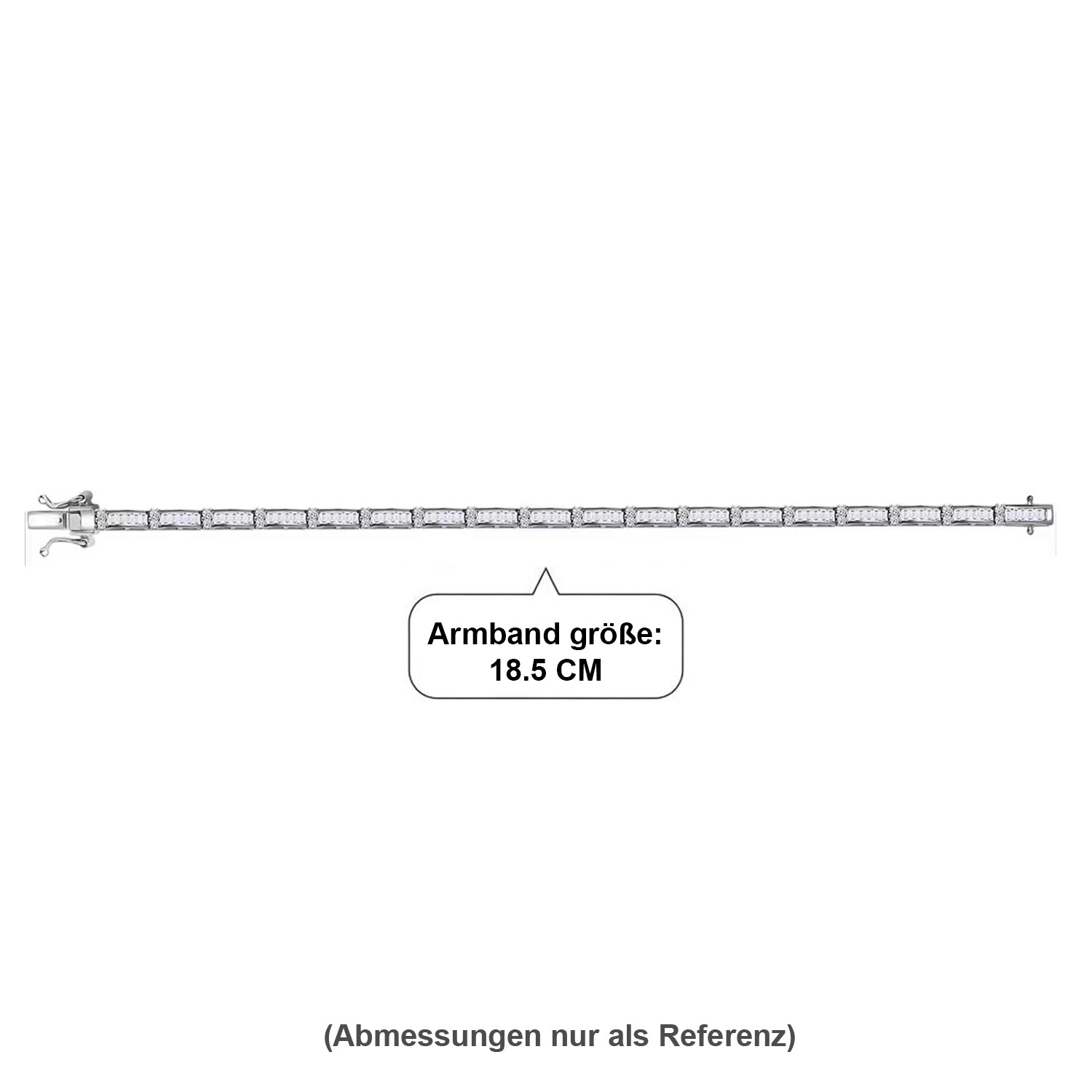 LUXURIANT DIAMOND - Lab Grown Diamant SI-GH Armband ca. 18.5 cm 925 Silber Rhodiniert (10-15 Werktage Lieferzeit) ca. 4.00 ct