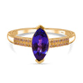 AAA Tansanit, Natürlicher gelber Diamant Ring 585 Gold (Größe 21.00) ca. 2,02 ct