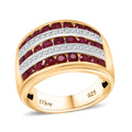 Natürlicher Mosambik-Rubin Ring 925 Silber Gelbgold Vermeil (Größe 17.00) ca. 1,83 ct