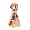 LA MAREY - 100% Maulbeeren-Seidenschal, Chiffon, 55x170 cm, Pfau