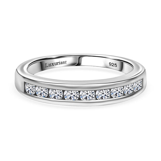 LUXURIANT DIAMOND - Lab Grown Diamant SI-GH Ring 925 Silber 750 Gelbgold Vermeil (Größe 16.00) ca. 0.50 ct