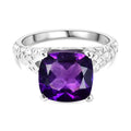 Afrikanischer Amethyst Ring, Silberfarben (Größe 17.00) ca. 3.91 ct