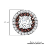 D'Joy 100 Facetten Moissanit, Roter Saphir Ohrringe 925 Silber rhodiniertca. 2.06 ct