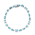 AA Blauer Zirkon Armband ca. 18.5 cm 925 Silber rhodiniert ca. 15,49 ct.