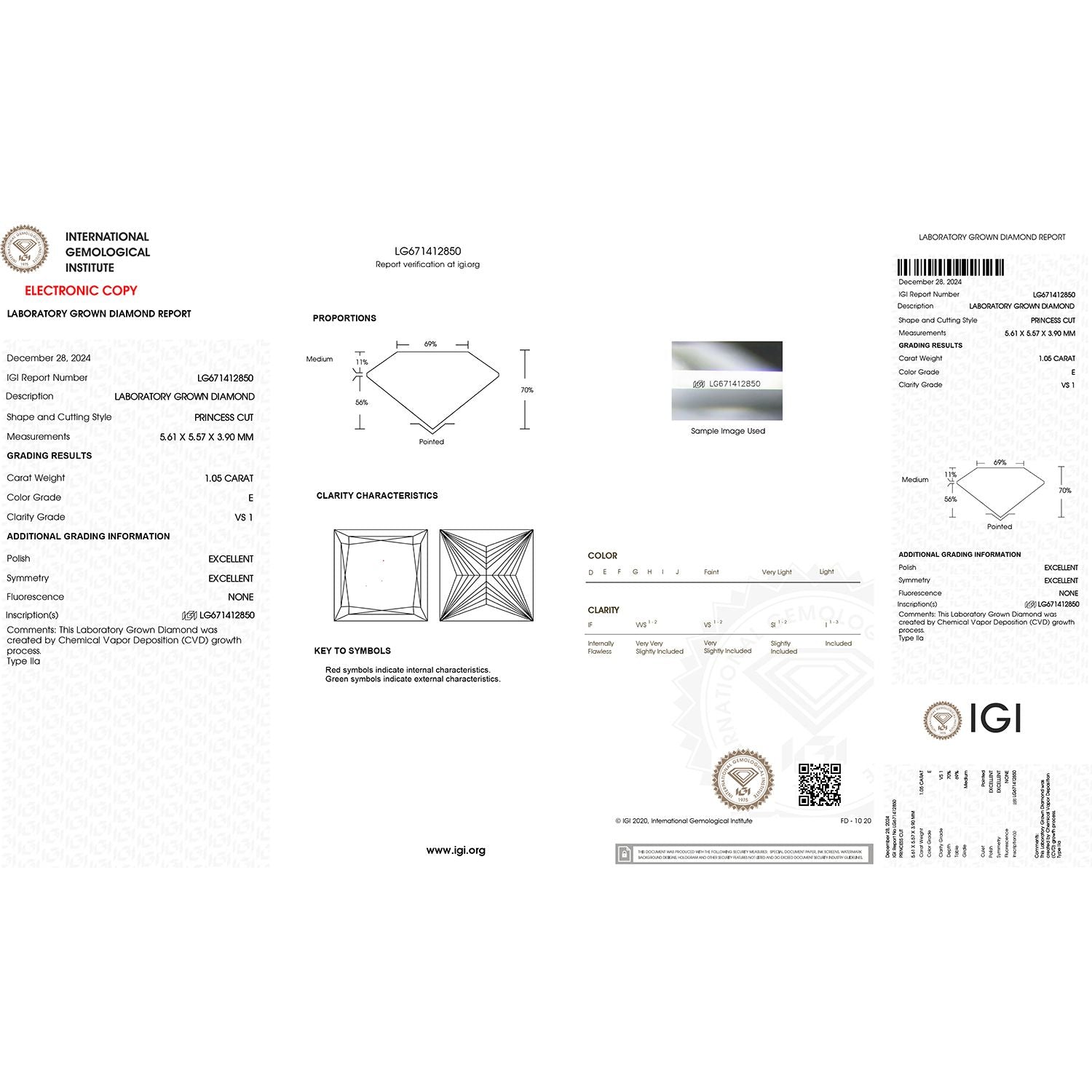 LUXURIANT DIAMOND - Lab Grown Diamant VS-EF IGI zertifiziert Ohrringe Ohrringe, 950 Platin ca. 2.00 ct