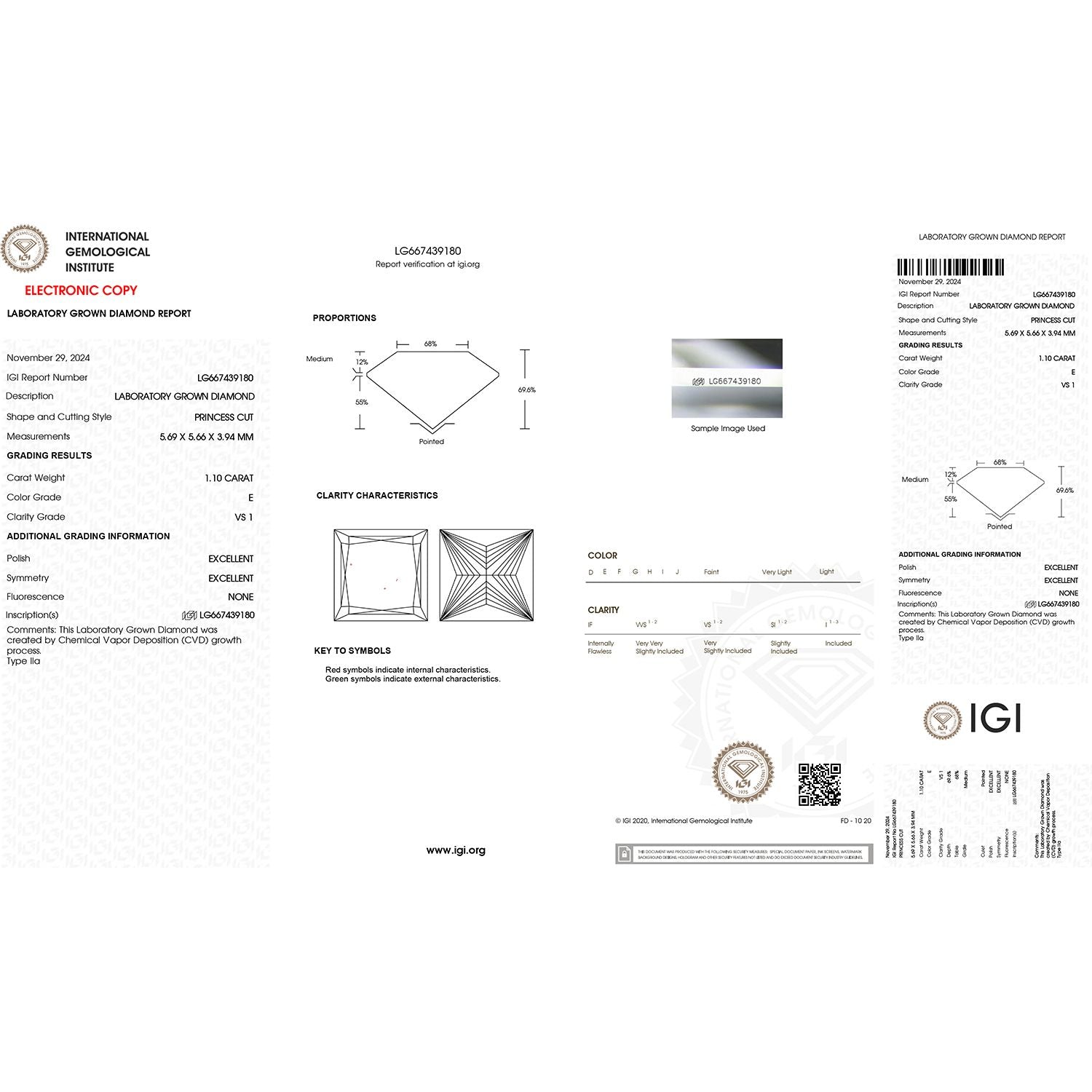 LUXURIANT DIAMOND - Lab Grown Diamant VS-EF IGI zertifiziert Ohrringe Ohrringe, 950 Platin ca. 2.00 ct