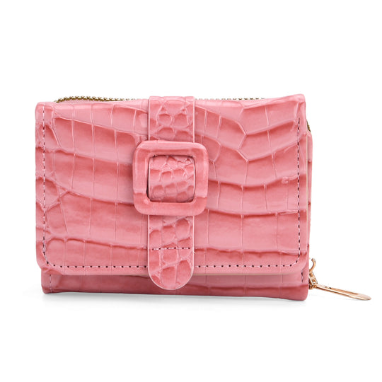 Life style Color:Brown embossed Crocdile /Profile:Wallet With RFID wall(exterior):PU   Lining(interior): polyester; Pockets(exterior):Zipped-1;Button-1,Pockets(interior)