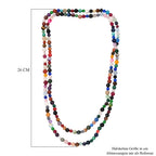 Mehrfarbige Edelsteine Kette, 127 cm ca. 450.00 ct