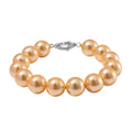 Goldene Muschelkernperle (11-13 mm) Armband ca. 19 cm 316L Edelstahl