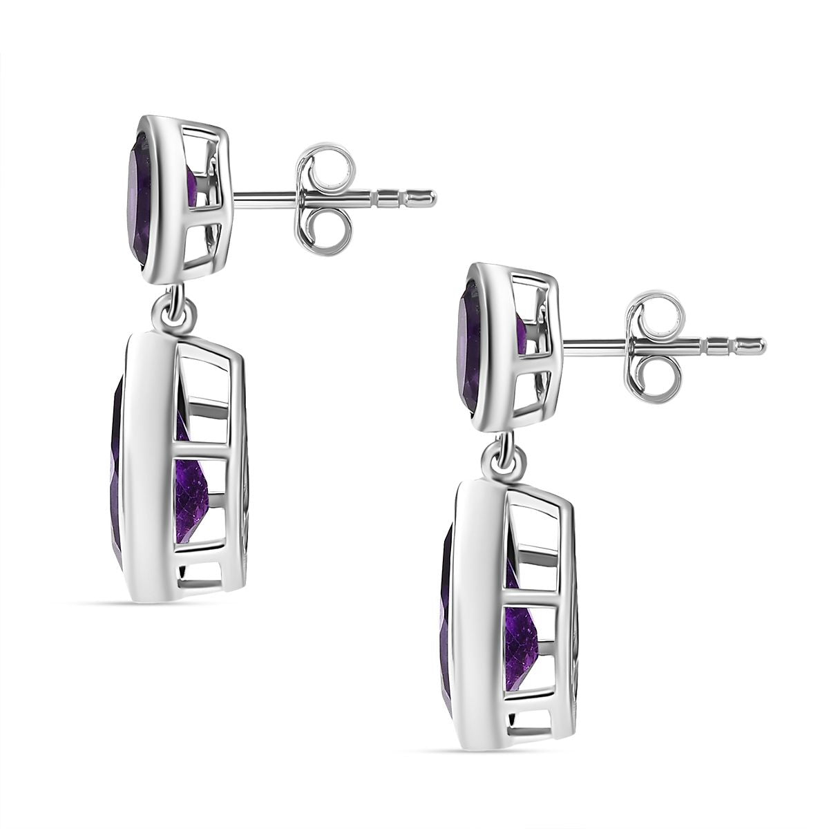 Afrikanischer Amethyst Ohrringe Messing ca. 6,69 ct.