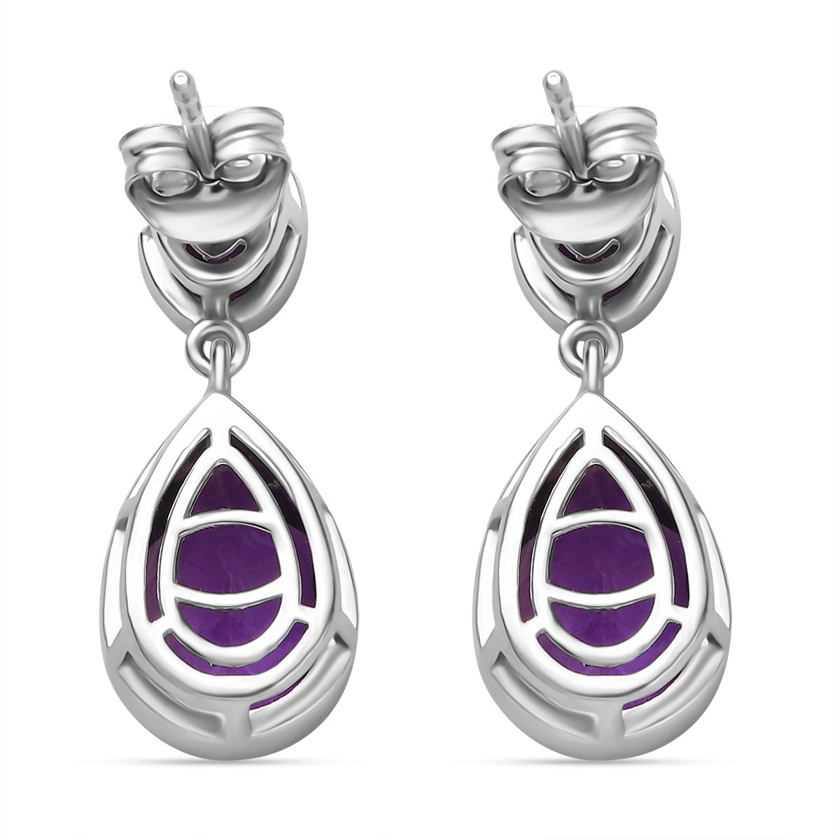 Afrikanischer Amethyst Ohrringe Messing ca. 6,69 ct.