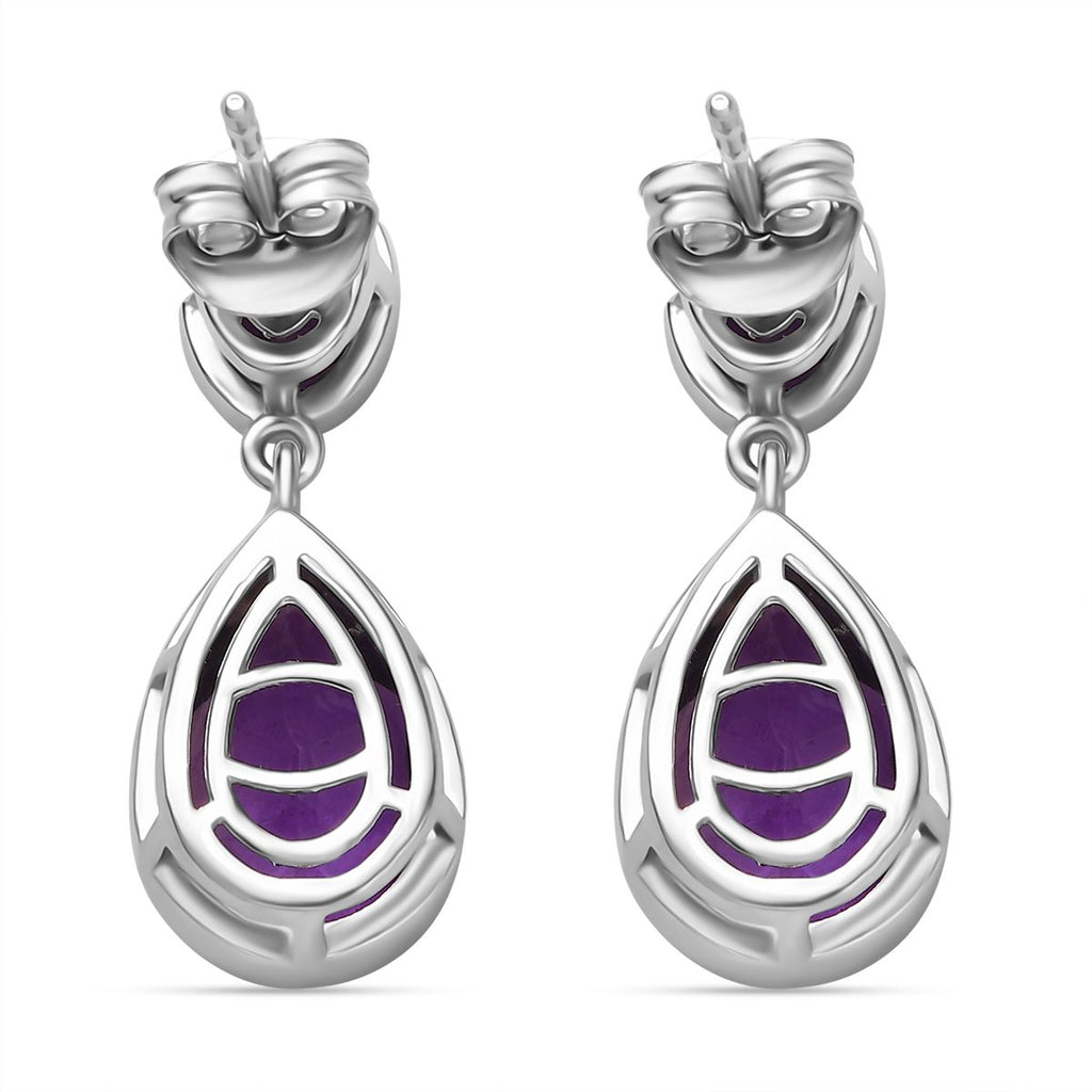 Afrikanischer Amethyst Ohrringe Messing ca. 6,69 ct.