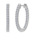 LUXURIANT SI-GH Labor Diamant Creolen, 925 Silber platiniert - 0,50 ct.