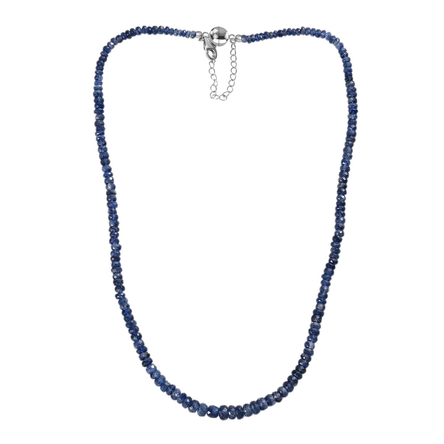 Kaschmir Kyanit Halskette ca. 45 cm 925 Silber rhodiniert ca. 100.00 ct