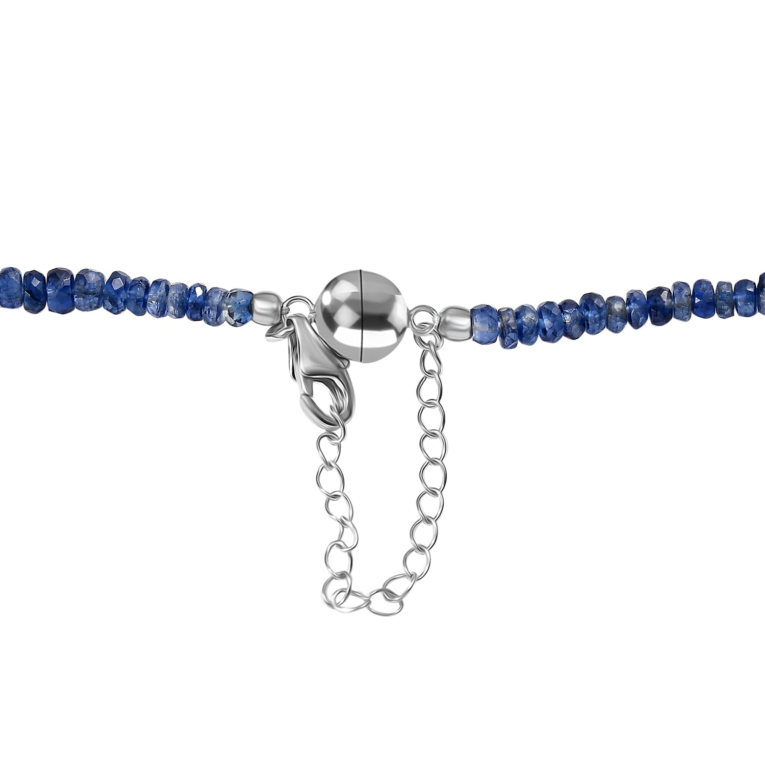 Kaschmir Kyanit Halskette ca. 45 cm 925 Silber rhodiniert ca. 100.00 ct