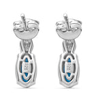 AA Amerikanischer Sleeping Beauty Türkis, Weißer Diamant Ohrringe 925 Silber rhodiniert ca. 1.25 ct