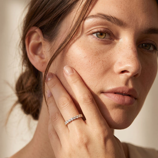 LUXURIANT 1 ct. SI-GH Labor Diamant Ring, 925 Silber Gelbgold Vermeil