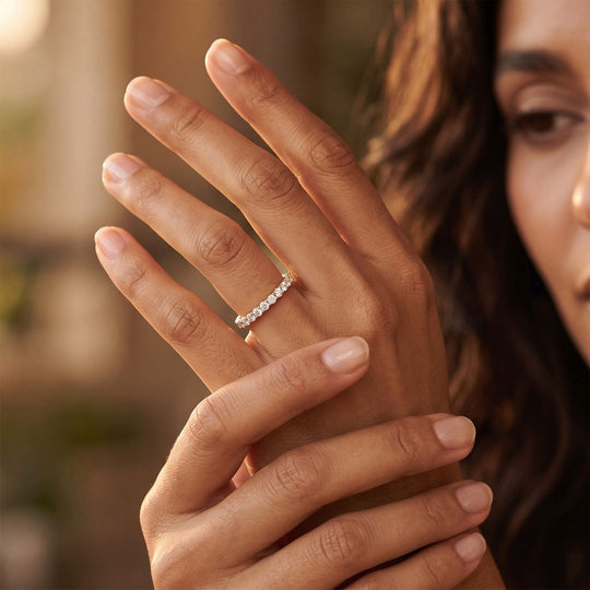 LUXURIANT 1 ct. SI-GH Labor Diamant Ring, 925 Silber Gelbgold Vermeil