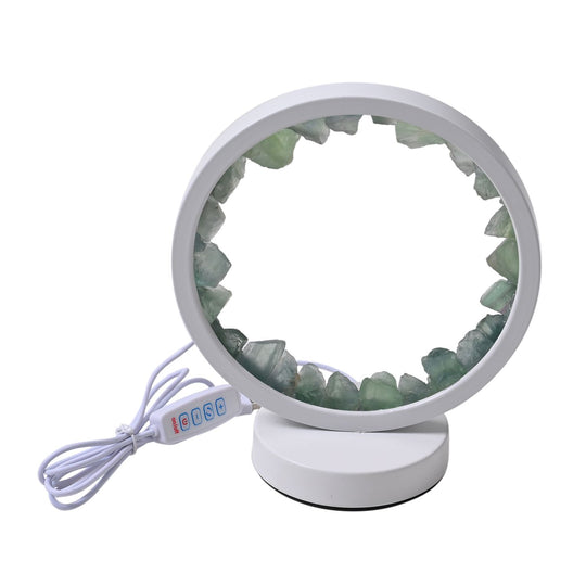 Rosenquarz Kristall Wellnesslampe, LED Leuchte mit Metallsockel, Kippschalter und 12 m Kabel ca. 10x22x18 cm