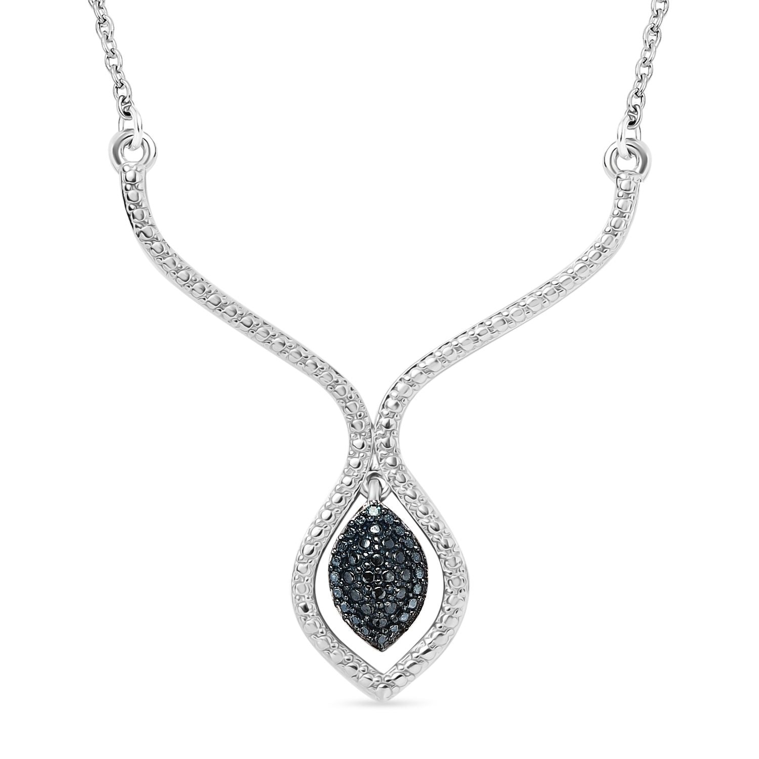 Blauer Diamant Halskette ca. 45 cm Edelstahl