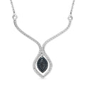 Blauer Diamant Halskette ca. 45 cm Edelstahl