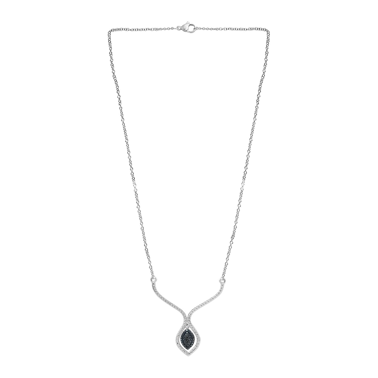Blauer Diamant Halskette ca. 45 cm Edelstahl
