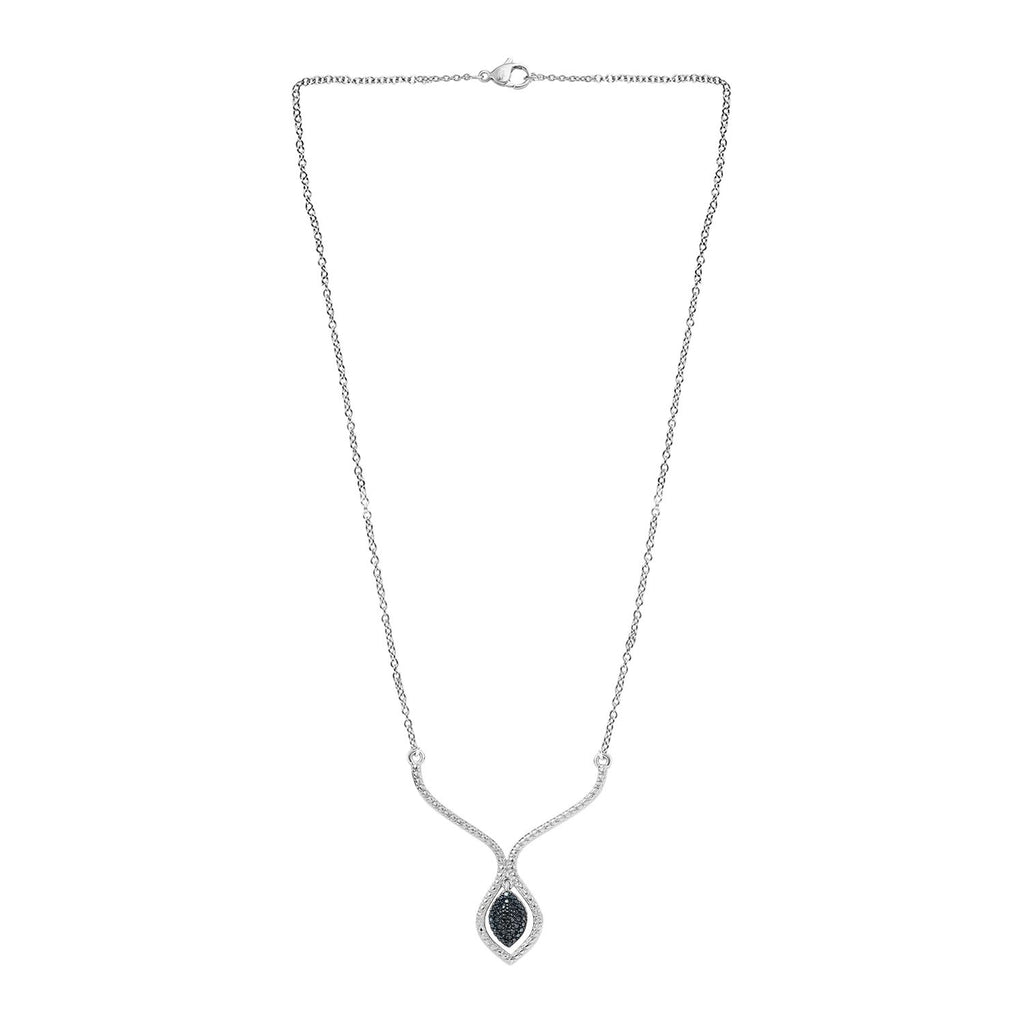 Blauer Diamant Halskette ca. 45 cm Edelstahl