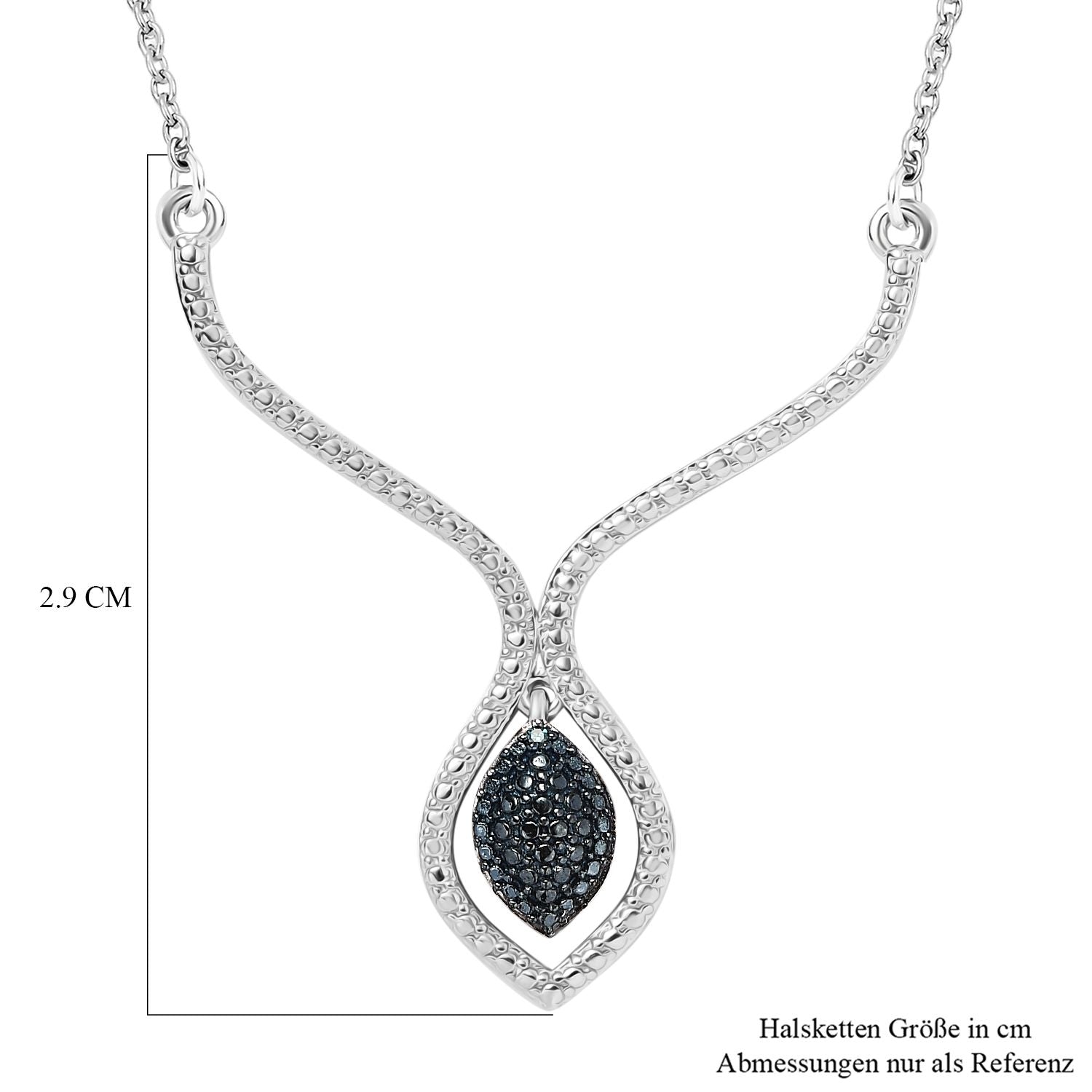 Blauer Diamant Halskette ca. 45 cm Edelstahl