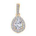 LUXURIANT SGL zertifizierter VS-EF Labor Diamant Anhänger, 925 Silber Gelbgold Vermeil - 1 ct.