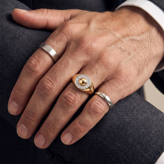 LUXURIANT SI-GH Labor Diamant Ring, 925 Silber Gelbgold Vermeil - 0,33 ct.