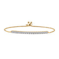 LUXURIANT SI-GH Labor Diamant 20cm Armband, 925 Silber 750 Gelbgold Vermeil - 1 ct.