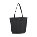 Tragetasche aus echtem Leder mit dekorativer Schnalle und zwei Griffen, 25×11×32 cm, Schwarz