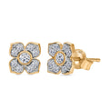 LUXURIANT SI-GH Labor Diamant Ohrringe, 925 Silber Gelbgold Vermeil - 0,50 ct.