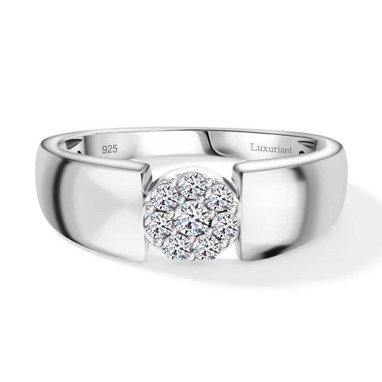 LUXURIANT DIAMOND - Lab Grown Diamant SI-GH Ring 925 Silber platiniert (Größe 19.00) ca. 0.25 ct