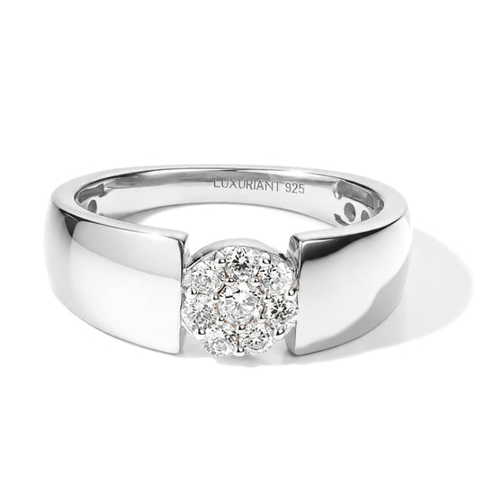 LUXURIANT DIAMOND - Lab Grown Diamant SI-GH Ring 925 Silber Platiniert (Größe 17.00)  ca. 0.25 ct
