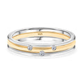 LUXURIANT DIAMOND - Lab Grown Diamant VS-EF Ring 925 Silber bicolor (Größe 17.00) ca. 0.10 ct