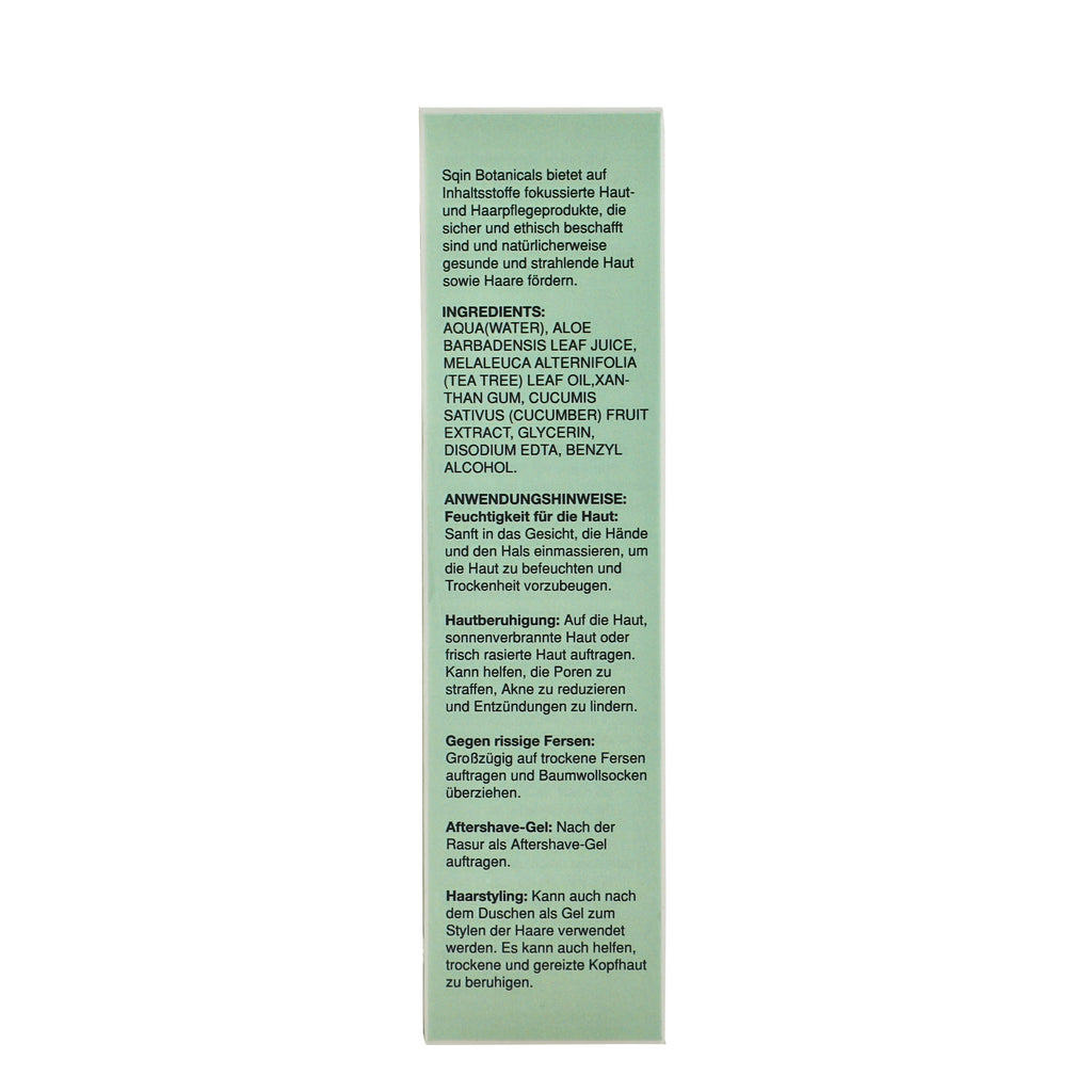 Aloe Vera Gel, Naturreine Feuchtigkeitspflege für die Haut, 100 ml