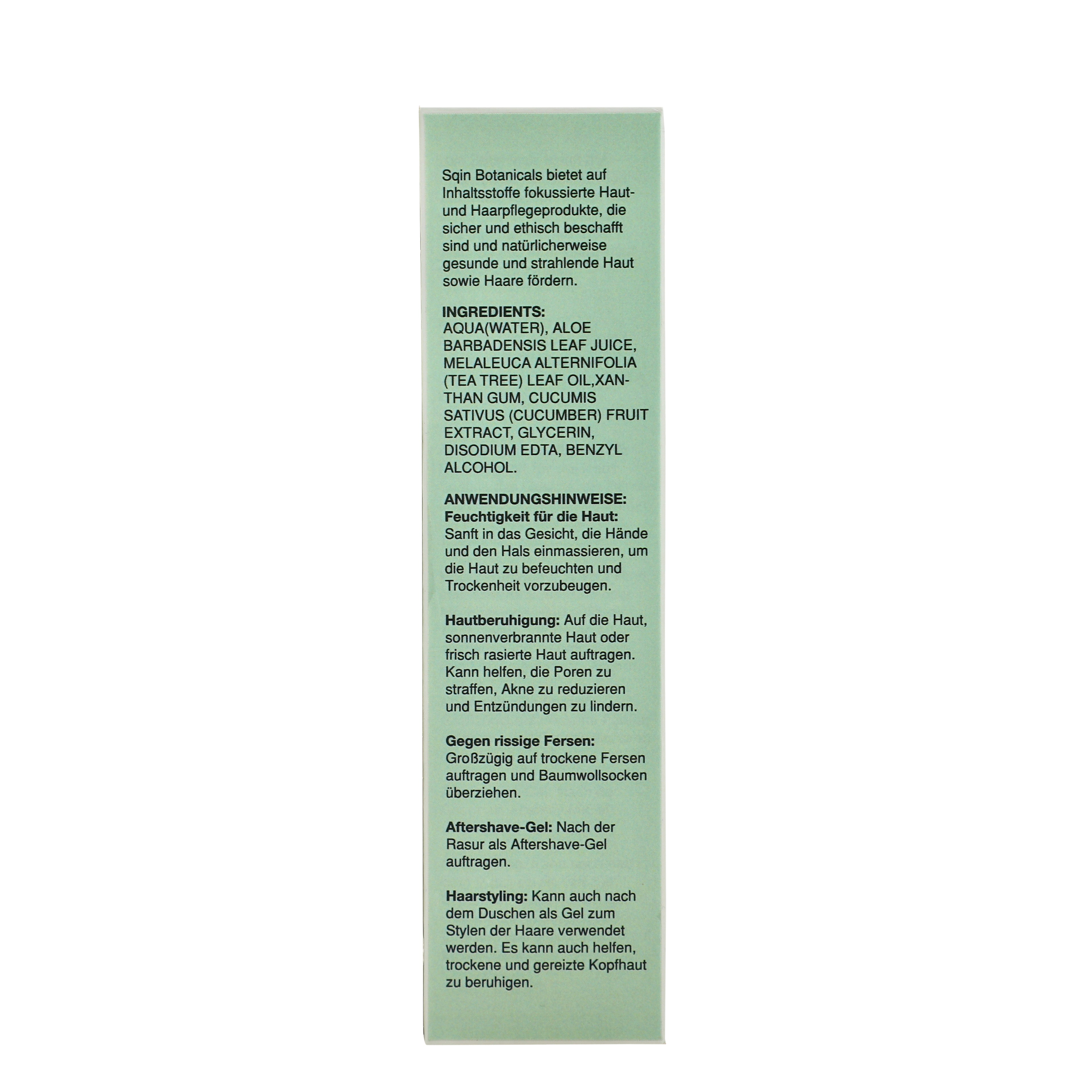 Aloe Vera Gel, Naturreine Feuchtigkeitspflege für die Haut, 100 ml