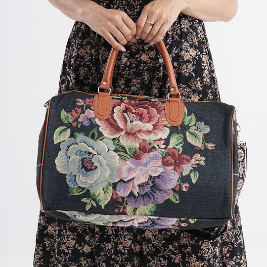 Weekender-Tasche mit Blumenmuster, 45x23x27 cm, Leopard