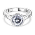 120 Facetten Moissanit Ring 925 Silber rhodiniert (Größe 20.00) ca. 1,82 ct