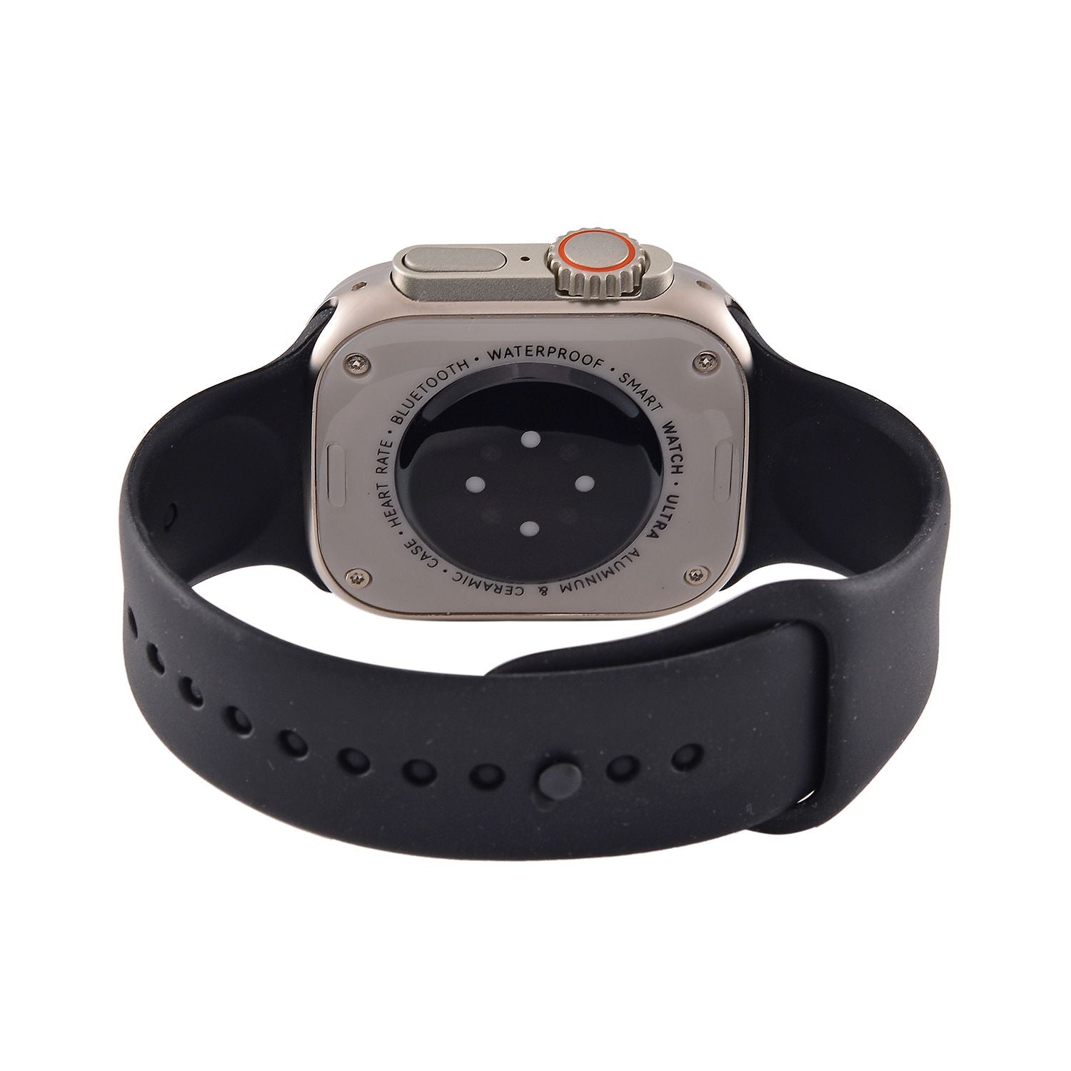 I20 Ultra 2 Max Suit - 10-in-1 Smartwatch-Komplettset mit Smartwatch, Gold-Drehkrone, Kopfhörern, Displayschutz, Ladekabel und 7 Wechselarmbändern, Silberfarben