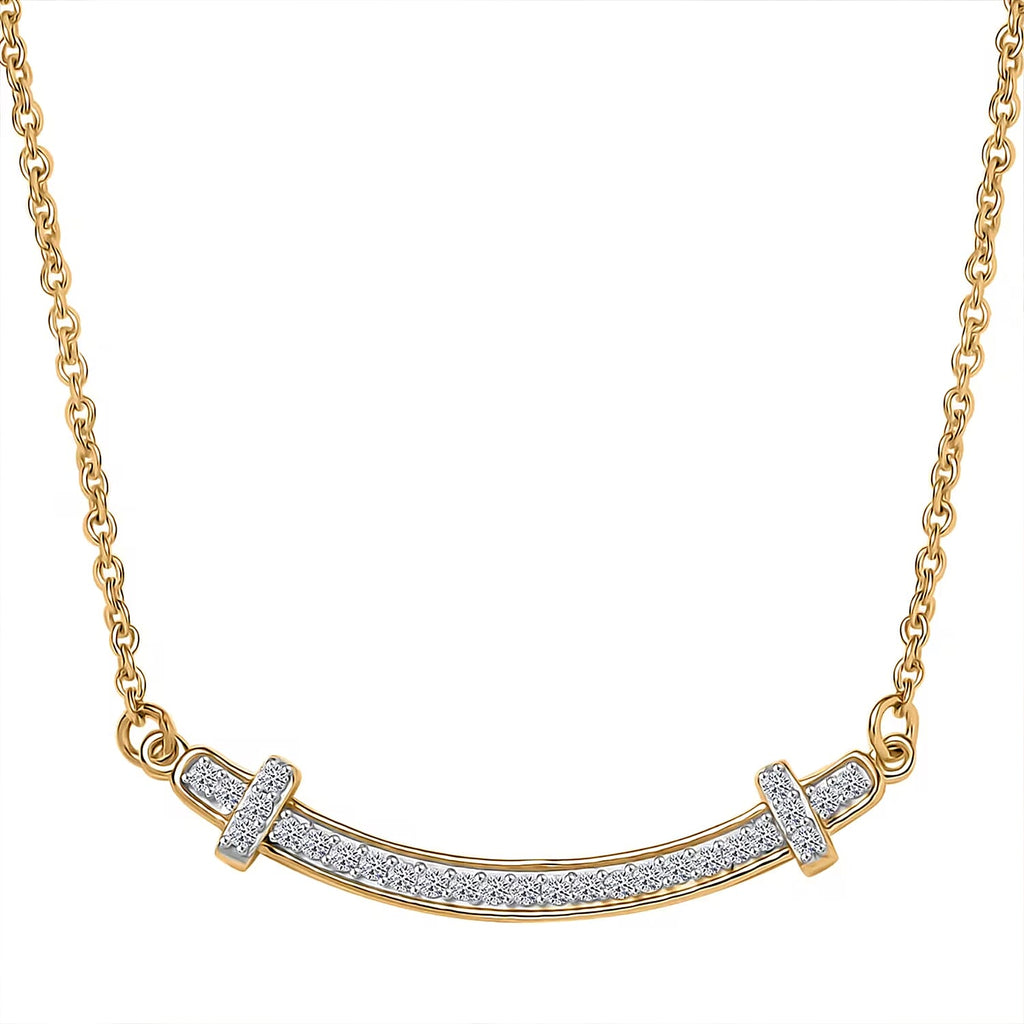 LUXURIANT DIAMOND - Lab Grown Diamant SI Halskette ca. 45 cm 925 Silber 750 Gelbgold Vermeil ca. 0.33 ct
