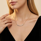 LUXURIANT DIAMOND - Lab Grown Diamant SI Halskette ca. 45 cm 925 Silber 750 Gelbgold Vermeil ca. 0.33 ct